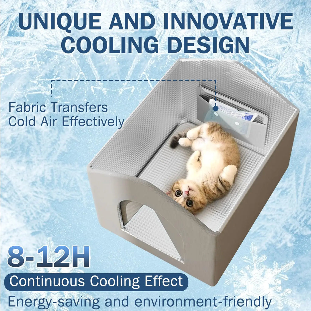Outdoor Cooling Cat House Waterproof & Insulated Pet House Weatherproof Wild Cat Shelter for Summer outside Feral Cat Shelter