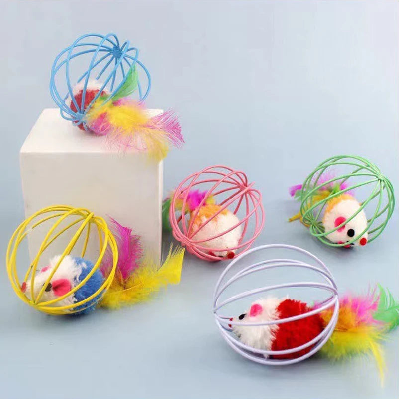 Cage Rat Happy Cat Toy Plush Simulation Color Mouse Fun Cat Ball Fun Cat Fun Fun Pet Supplies