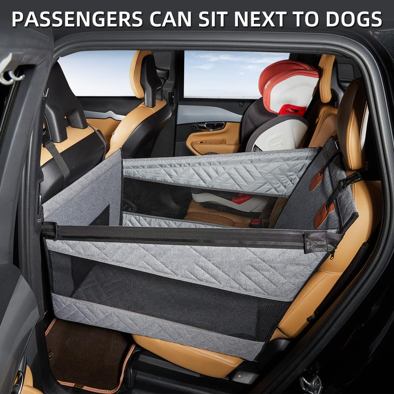 Dog Car Seat for Medium Dogs,Back Seat Extender for Dogs,Large & Small Dog Car Seat Cover for Back Seat, Dog Hammock for Car Back Seat Dog Bed Mattress,Pet Car Seat for Car SUV Truck(Grey-S)