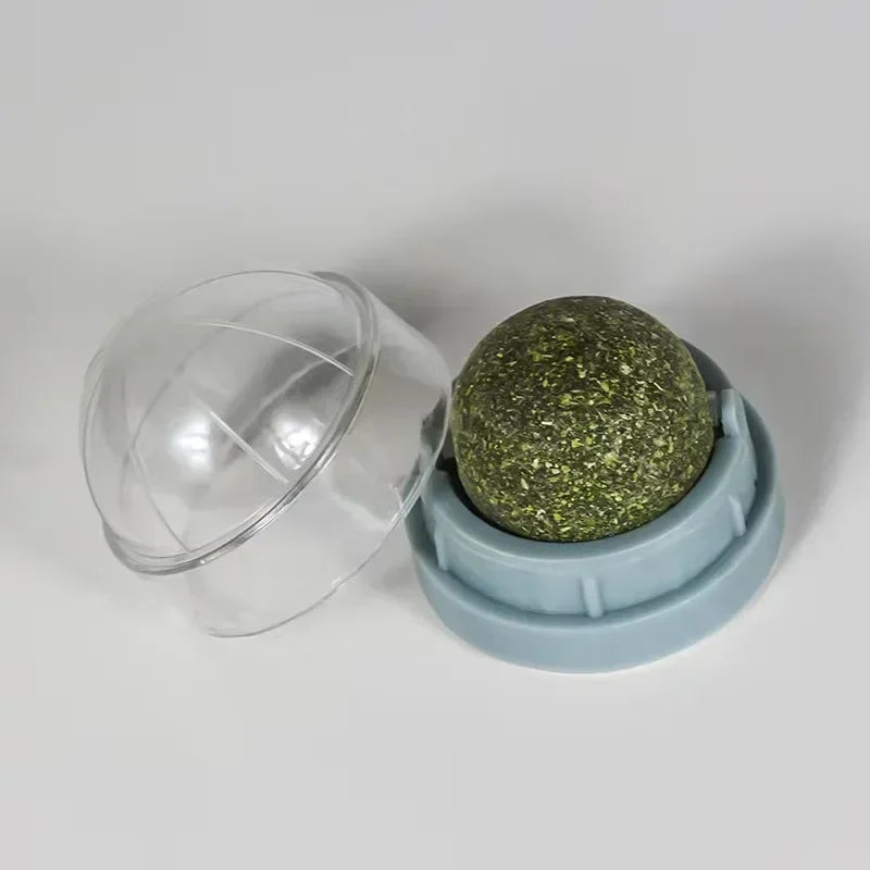 Natural Catnip Wall Mount Cat Scratching Ball Toy Healthy Cat Grass Snack Promote Digestion Grooming Massage Toy for Indoor Cats