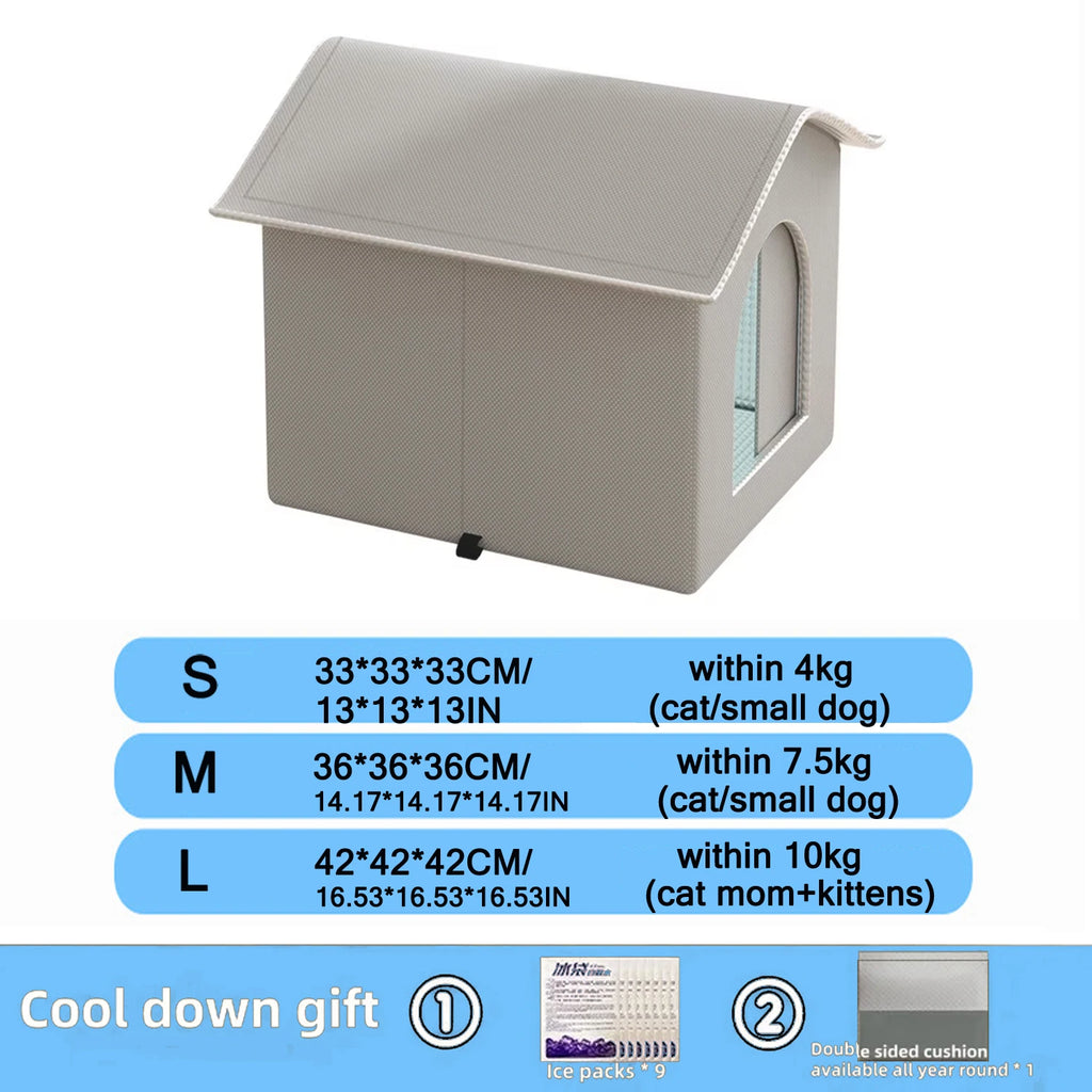 Outdoor Cooling Cat House Waterproof & Insulated Pet House Weatherproof Wild Cat Shelter for Summer outside Feral Cat Shelter